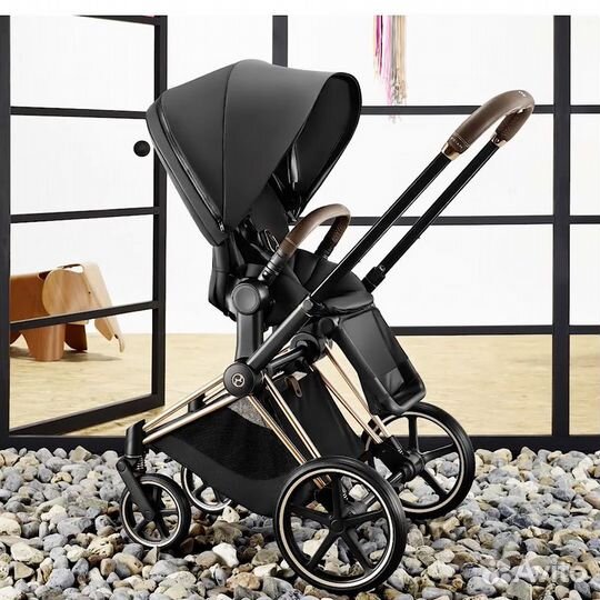 Коляска 2 в 1 Cybex Priam RoseGold Sepia Black