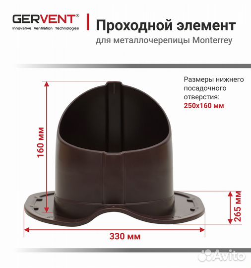 Проходной элемент для металлочерепицы Monterrey