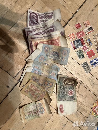 Почтовые марки СССР, деньги, монеты