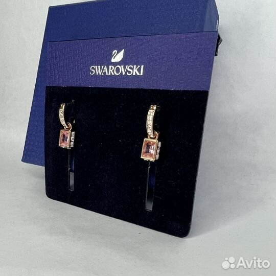 Swarovski трансформеры-серьги розовые