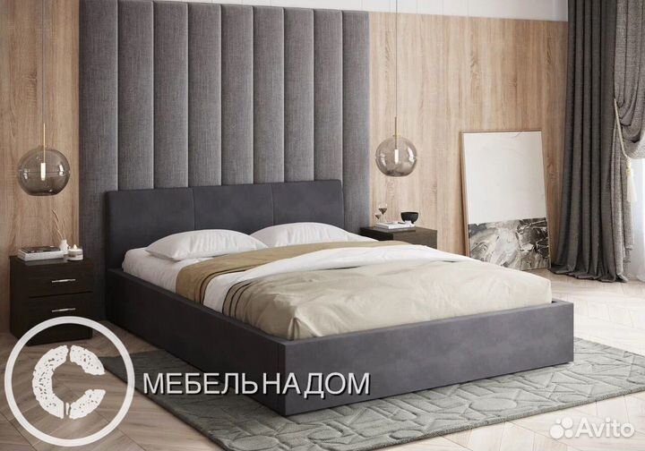 Кровать с мягким изголовьем