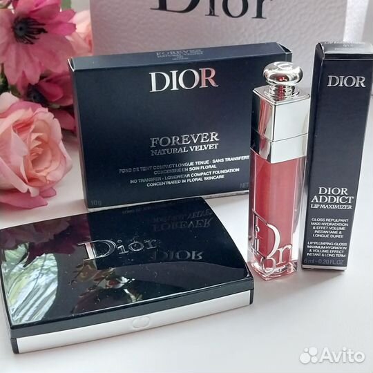 Dior. Набор. Пудра компактная и блеск/губ.Оригинал