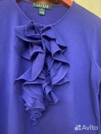 Лонгслив с жабо ralph lauren