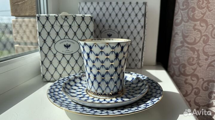 Чайная пара лфз кобальтовая сетка