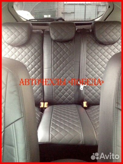 Чехлы Ford Focus 3 из экокожи чёрные Ромб