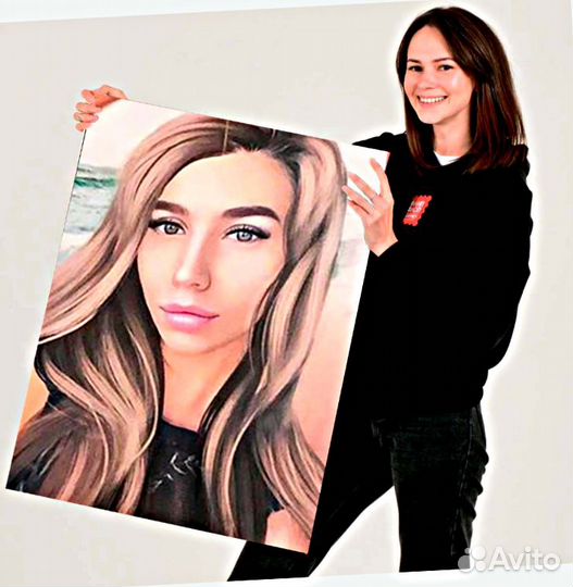 Портрет на холсте по фото (разные размеры)