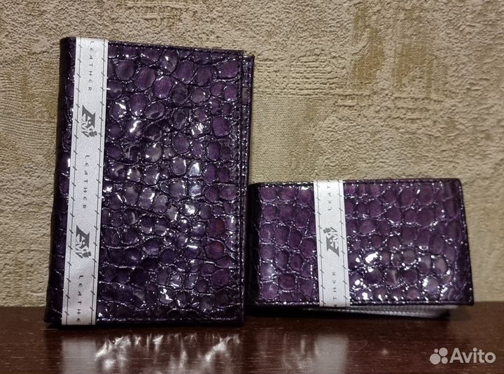 Обложка на паспорт кожа, береста