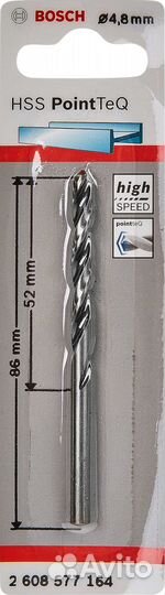 Сверло по металлу HSS PointTeQ 4.8x86 мм