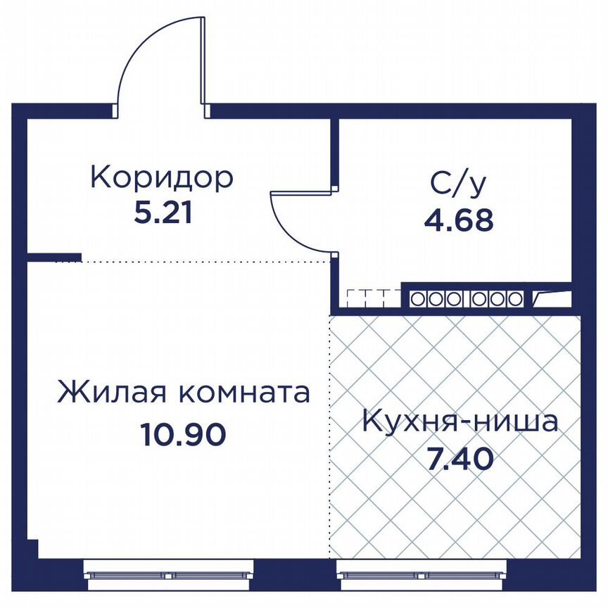 Квартира-студия, 28,2 м², 4/5 эт.