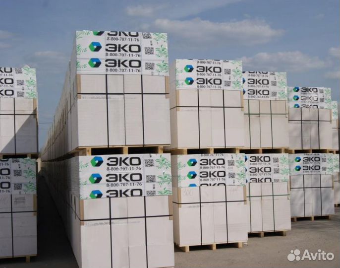 Газобетон эко D600 B3,5 100x250x600