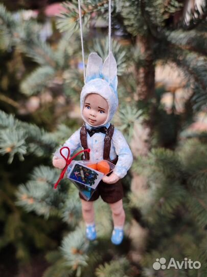 Ватная елочная игрушка