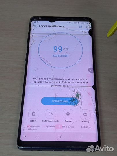 Samsung Galaxy Note 9 Snapdragon USA 128gb Разбит