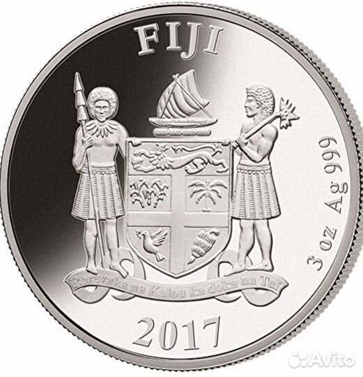 Монета серебро зелёный дракон