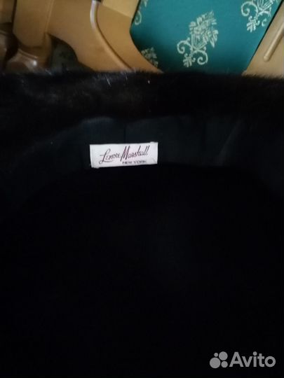 Шляпа норка, велюр, стразы, бархат размер 58