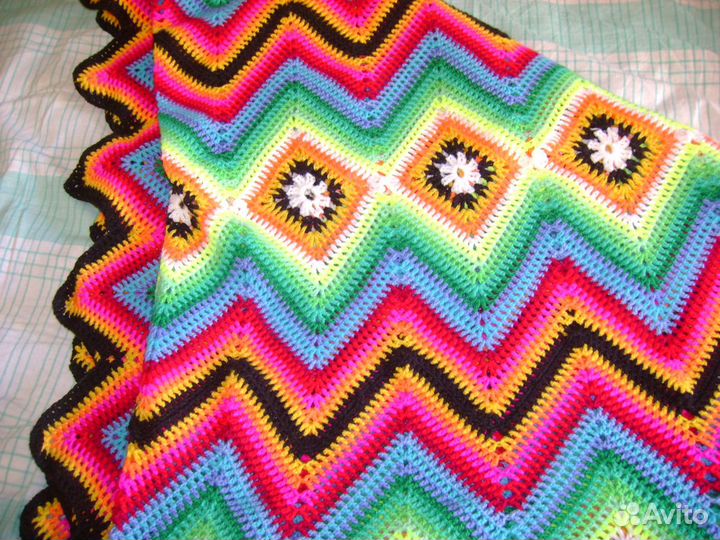 Покрывало ручная работа крючком размер 260х240