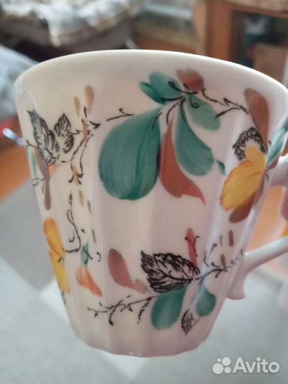 Чашка с блюдцем лфз костяной фарфор