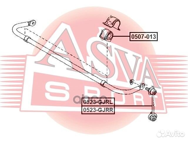 Втулка стабилизатора задняя mazda 0507-013 asva