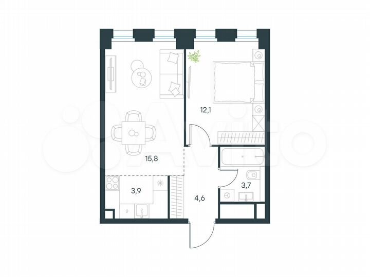 2-к. квартира, 40,1 м², 28/31 эт.