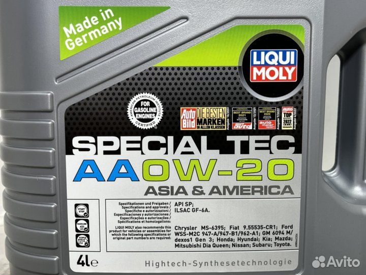 Liqui moly 0W20 Special Tec AA SP GF-6A 4л Замена