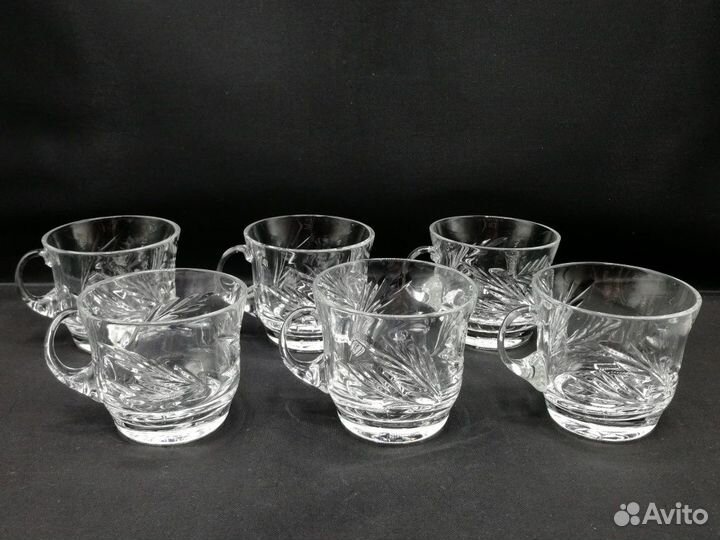 Кофейная чашка набор 6 шт Ветка / хрусталь