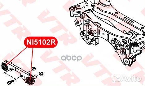 Сайлентблок подушки дифференциала NI5102R VTR