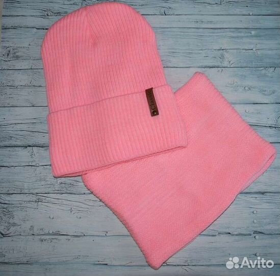 Комплект шапка и снуд весна-осень