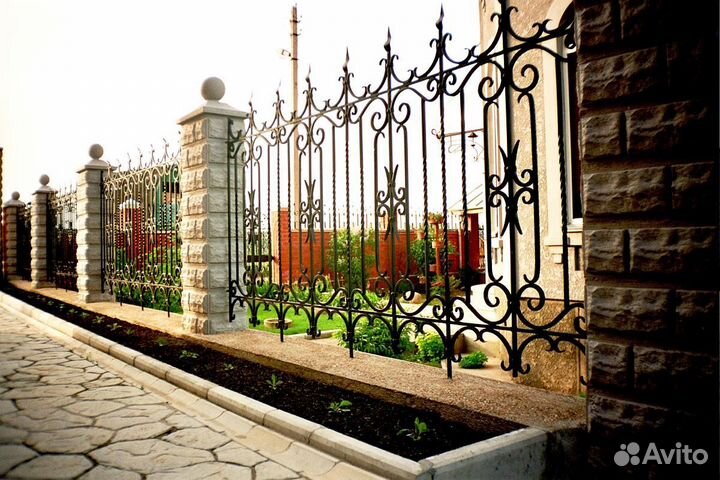 H2Заборы с калиткой кованные металлические 3м/h2 p