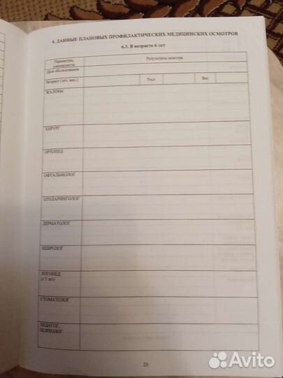 Медицинская карта ребенка