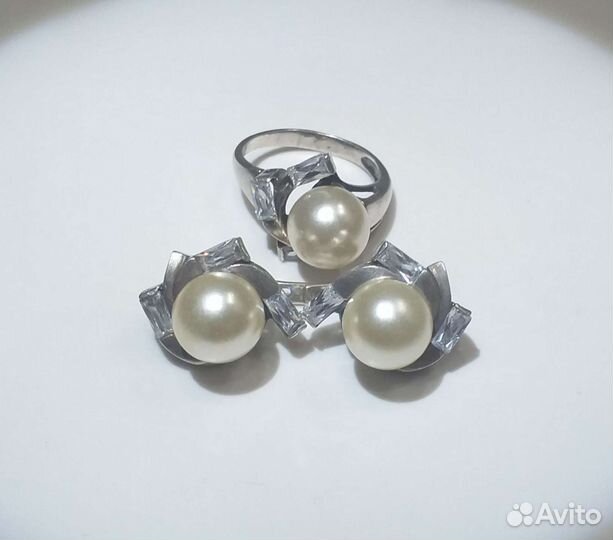 Серьги, кольцо серебро СССР