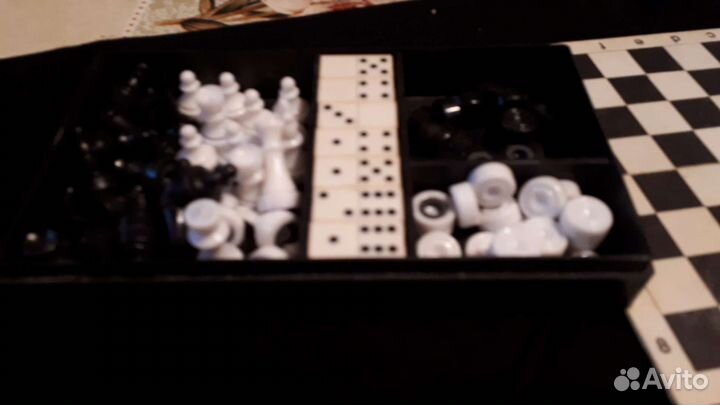 Мини шахматы+шашки+домино 3 в 1 на магните