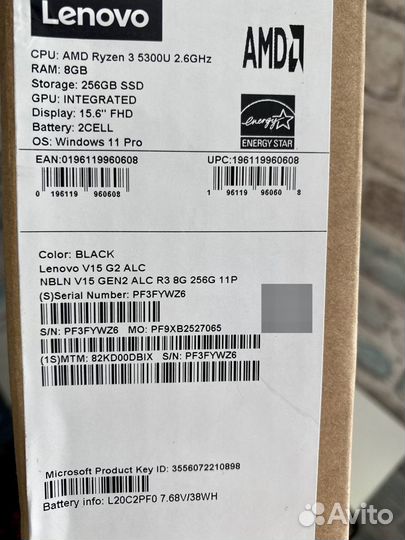 Lenovo Ryzen 5300u \ Radeon RX Vega 6 \ 8Gb 2022