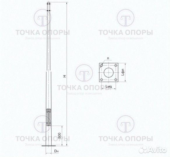 Опора круглоконическая окк-11,0