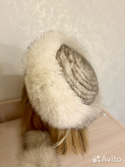 Шапка зимняя норковая женская