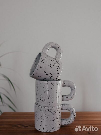 Кружка керамическая серая