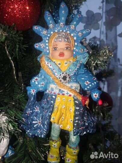 Ватные елочные игрушки новые ручной работы