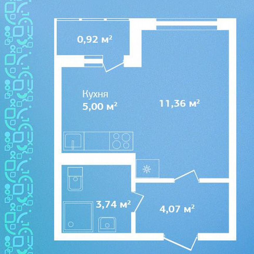 Квартира-студия, 25,1 м², 5/9 эт.