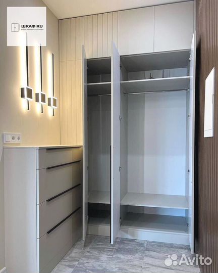 Шкаф распашной с фрезерованными фасадами