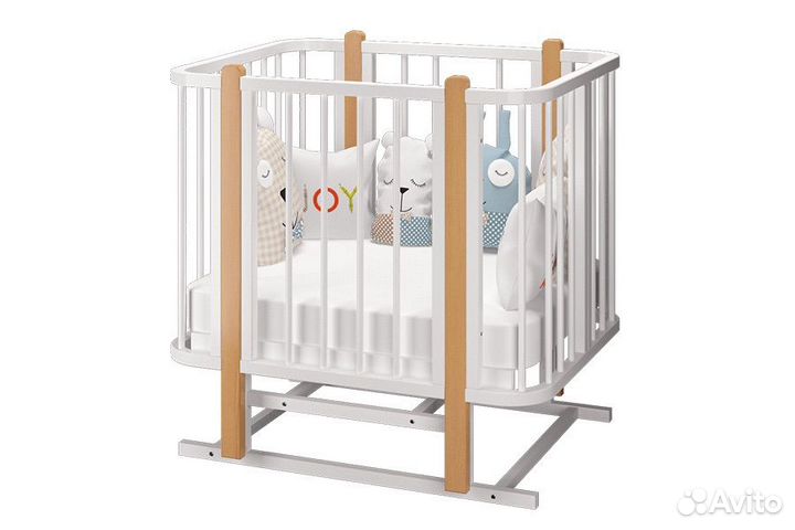 Детская кроватка с продольным маятником