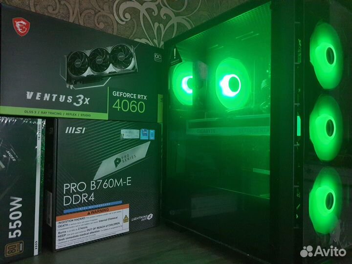 Игровой Пк Core i5 12400F/B760+RTX4060 Ventus 3X