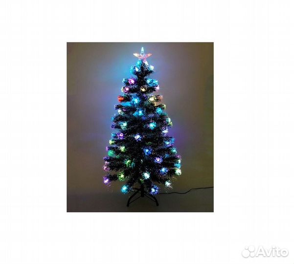 Ёлка заснеженная светодиодная со звездой, 90 см