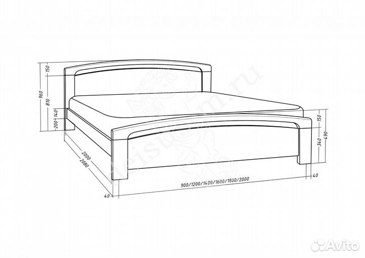 Кровать Тиона из сосны