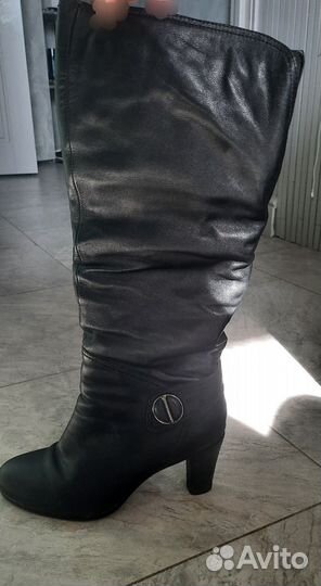 Сапоги зимние женские 37 кожаные б/у