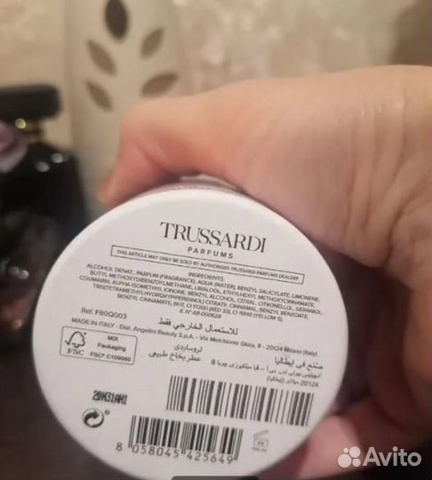 Trussardi парфюмерная вода, оригинал 90мл