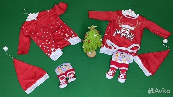 Новогодний костюм для малыша 0-9 месяцев