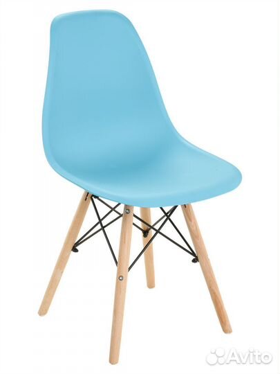 Стул в стиле eames DSW, голубой, 2 шт