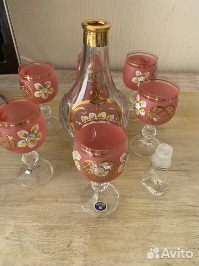 Набор графин и Фужеры богемия