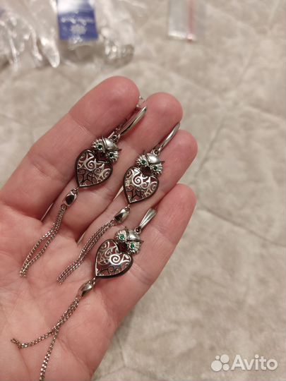 Серьги /браслет/ гарнитуры серебро