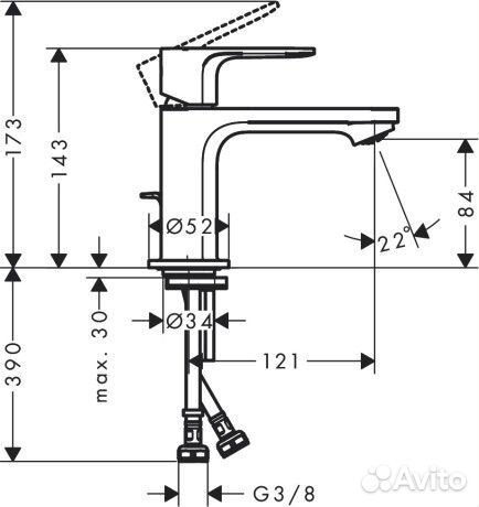 Смеситель для раковины hansgrohe 72587670 Черный