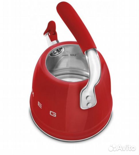 Чайник для плиты smeg cklw2001RD со свистком