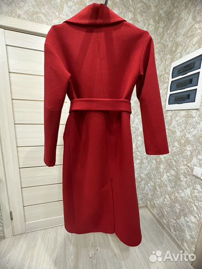Пальто женское демисезонное красное46-48